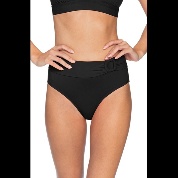 NEW Robin Piccone Kate‎ High Waist Bikini Bottoms in Black [SZ Small ] - Picture 12 of 12